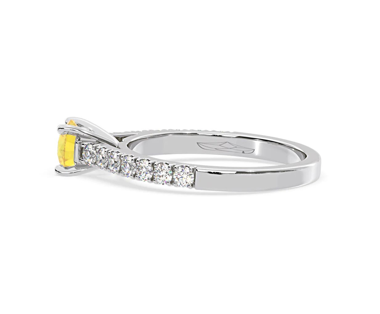 Natalia Yellow Lab Diamond 0.91ct Side Stone Ring in Platinum - Elara Collection - Image 29