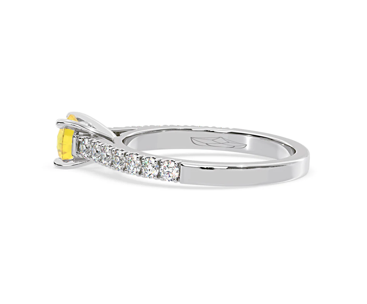 Natalia Yellow Lab Diamond 0.91ct Side Stone Ring in Platinum - Elara Collection - Image 30