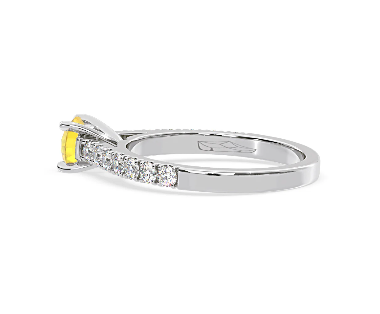 Natalia Yellow Lab Diamond 0.91ct Side Stone Ring in Platinum - Elara Collection - Image 31