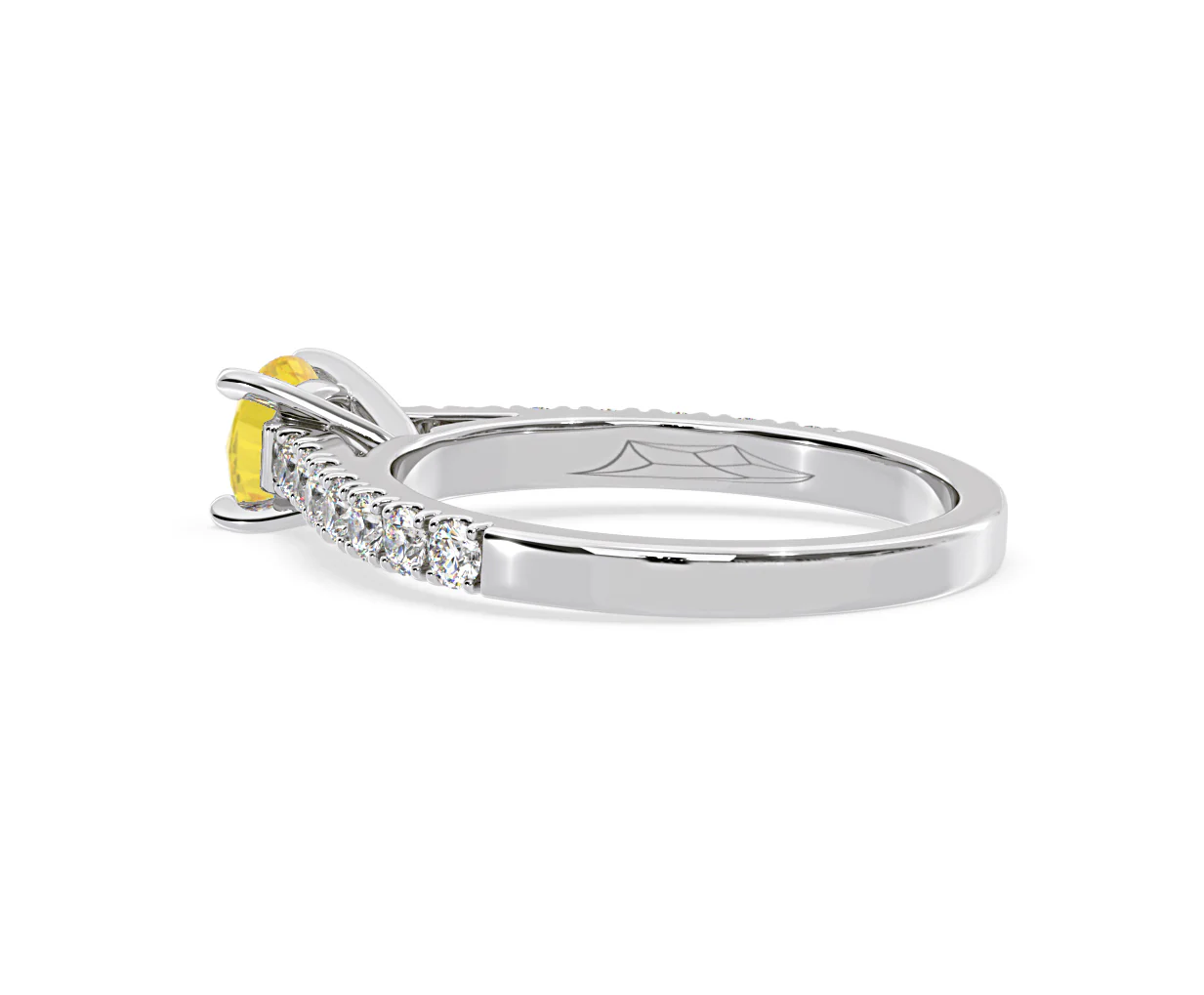 Natalia Yellow Lab Diamond 0.91ct Side Stone Ring in Platinum - Elara Collection - Image 34