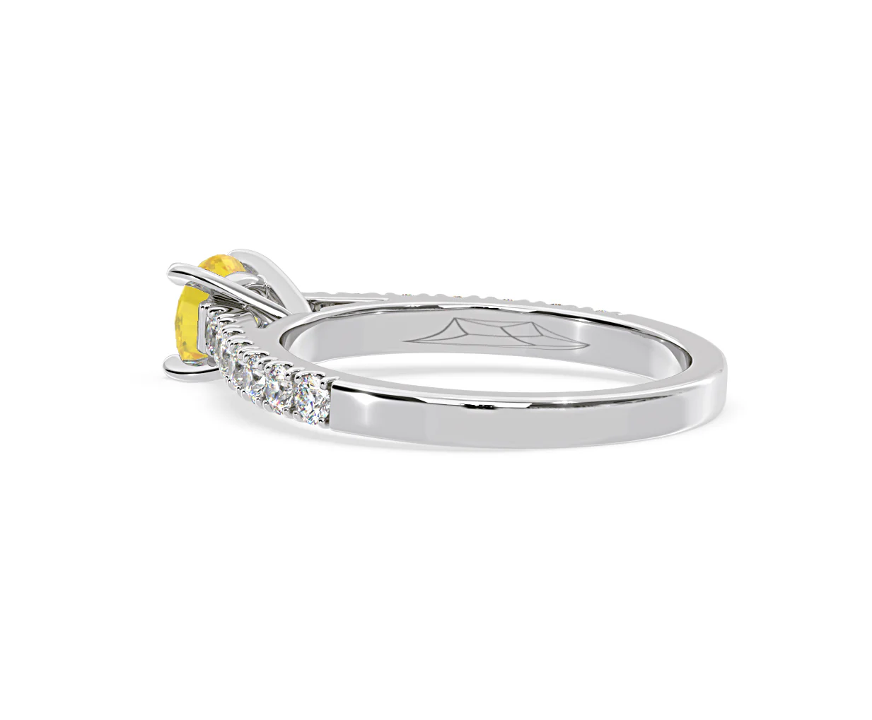 Natalia Yellow Lab Diamond 0.91ct Side Stone Ring in Platinum - Elara Collection - Image 35
