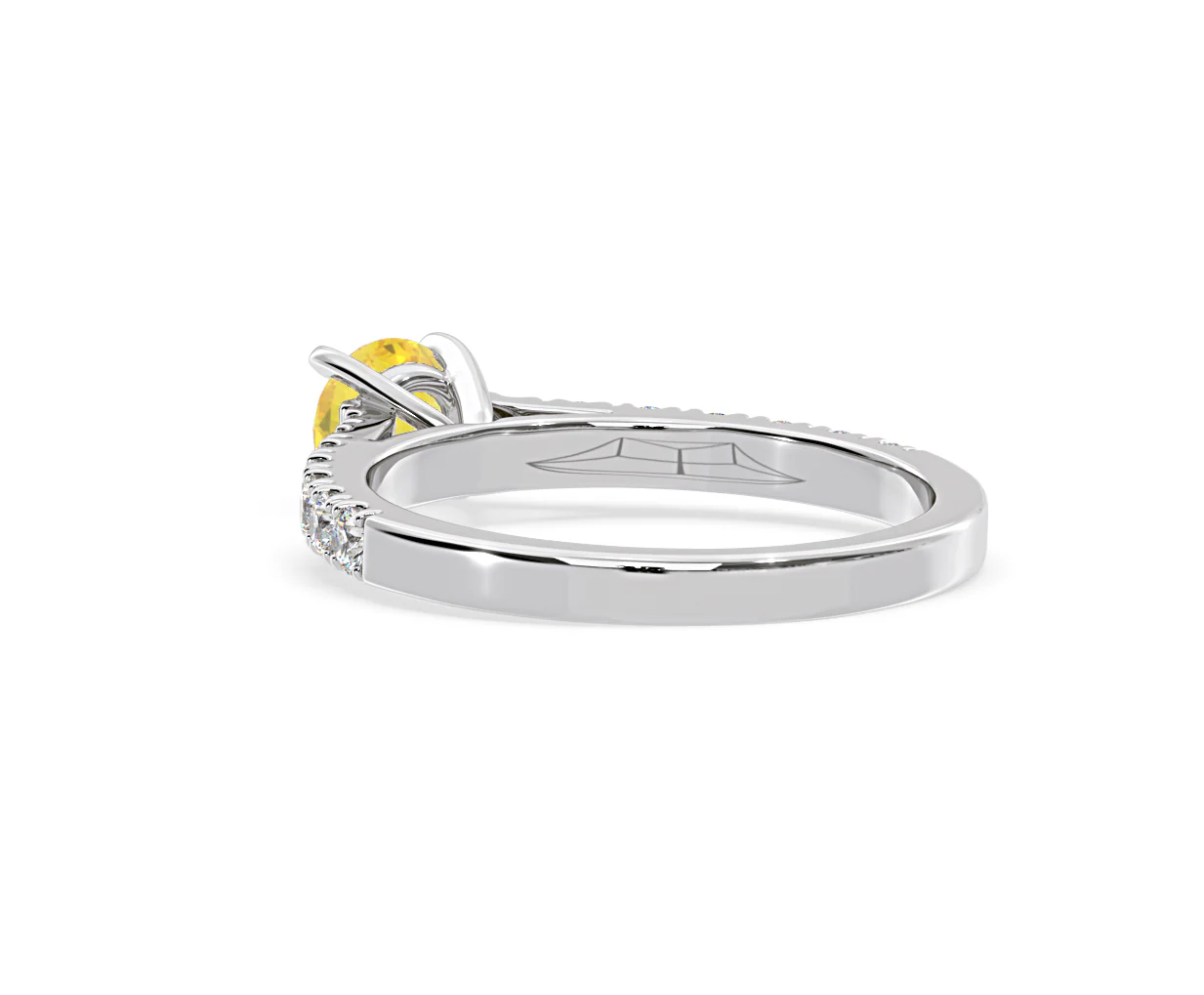 Natalia Yellow Lab Diamond 0.91ct Side Stone Ring in Platinum - Elara Collection - Image 39
