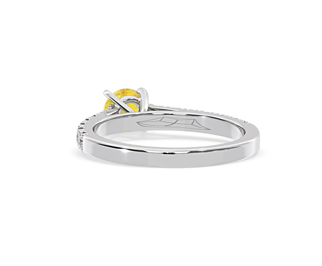 Natalia Yellow Lab Diamond 0.91ct Side Stone Ring in Platinum - Elara Collection - Image 42