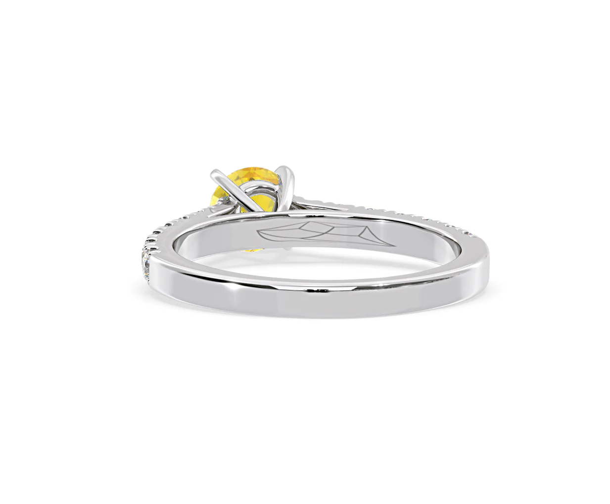 Natalia Yellow Lab Diamond 0.91ct Side Stone Ring in Platinum - Elara Collection - Image 43