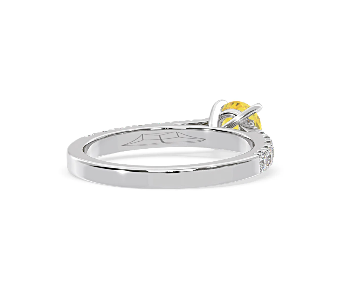 Natalia Yellow Lab Diamond 0.91ct Side Stone Ring in Platinum - Elara Collection - Image 53