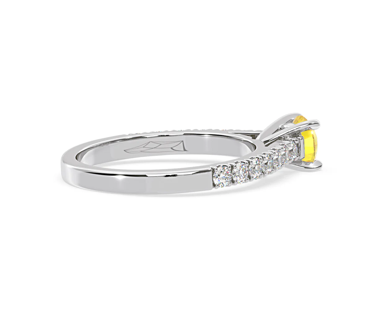 Natalia Yellow Lab Diamond 0.91ct Side Stone Ring in Platinum - Elara Collection - Image 61