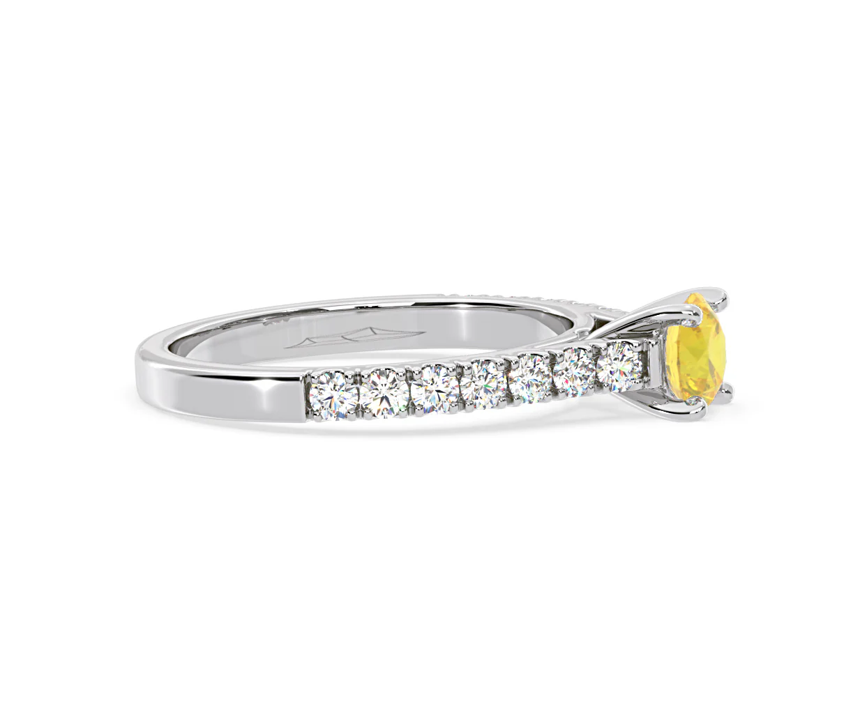 Natalia Yellow Lab Diamond 0.91ct Side Stone Ring in Platinum - Elara Collection - Image 70