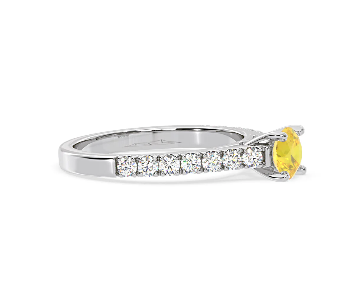 Natalia Yellow Lab Diamond 0.91ct Side Stone Ring in Platinum - Elara Collection - Image 72