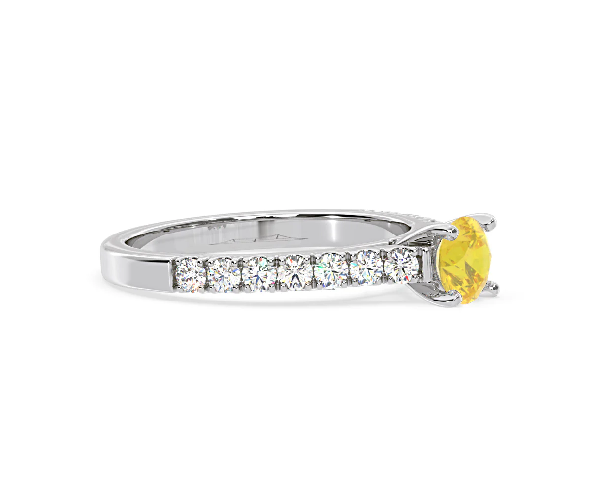 Natalia Yellow Lab Diamond 0.91ct Side Stone Ring in Platinum - Elara Collection - Image 74