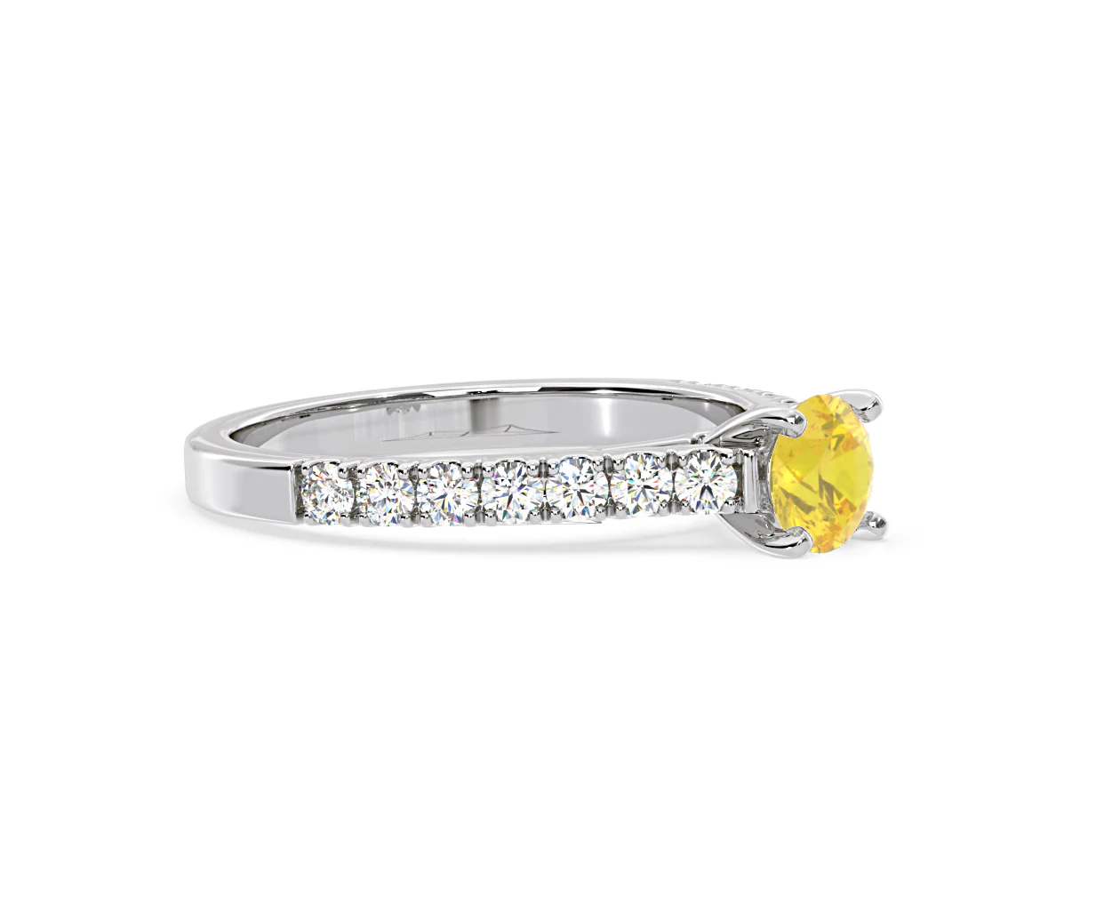 Natalia Yellow Lab Diamond 0.91ct Side Stone Ring in Platinum - Elara Collection - Image 75