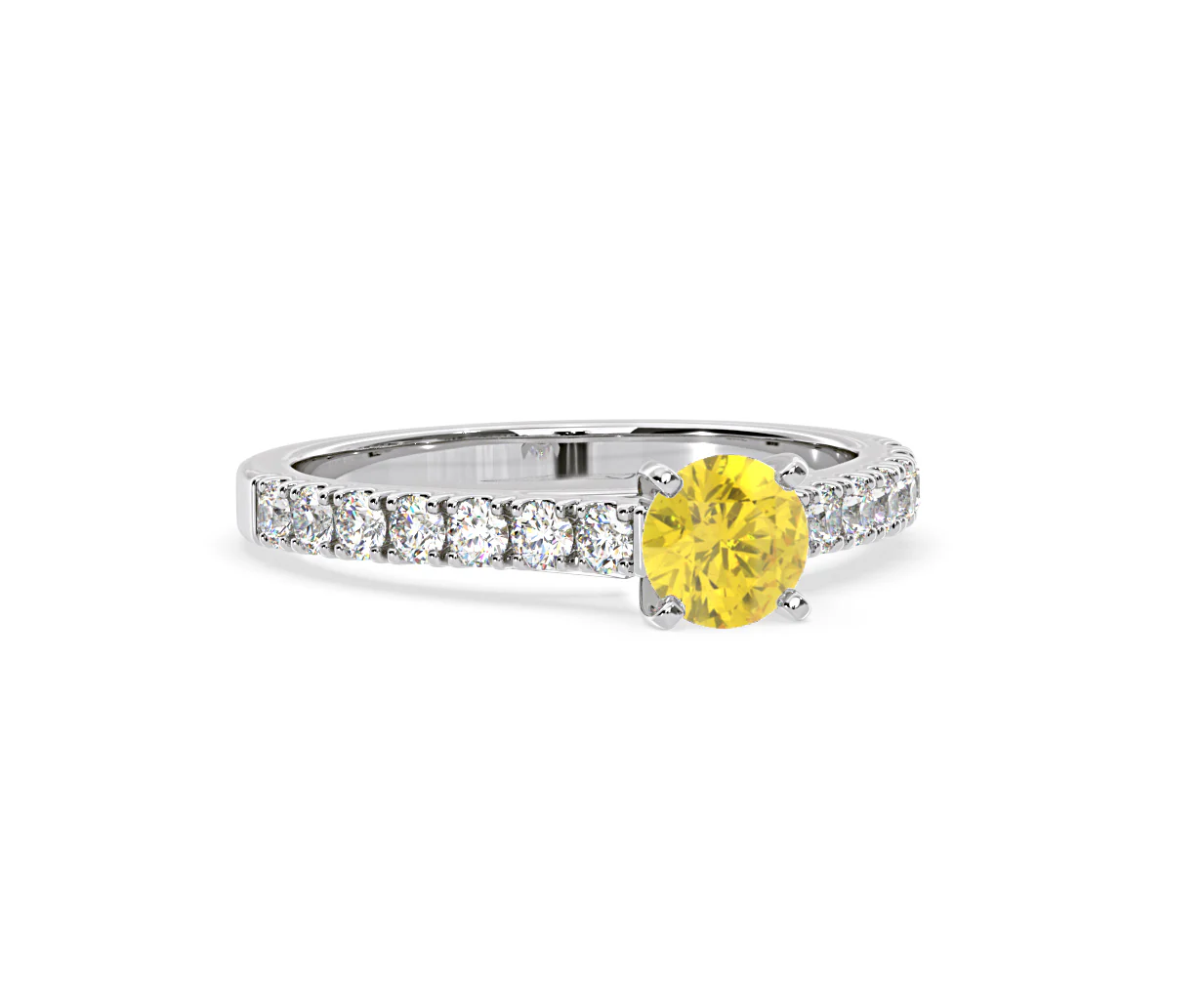 Natalia Yellow Lab Diamond 0.91ct Side Stone Ring in Platinum - Elara Collection - Image 82
