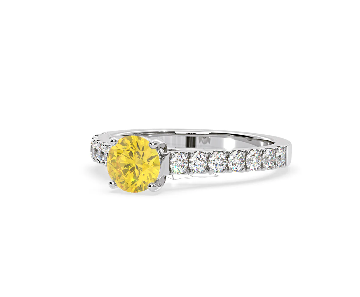 Natalia Yellow Lab Diamond 1.50ct Side Stone Ring in 18K White Gold - Elara Collection - Image 13