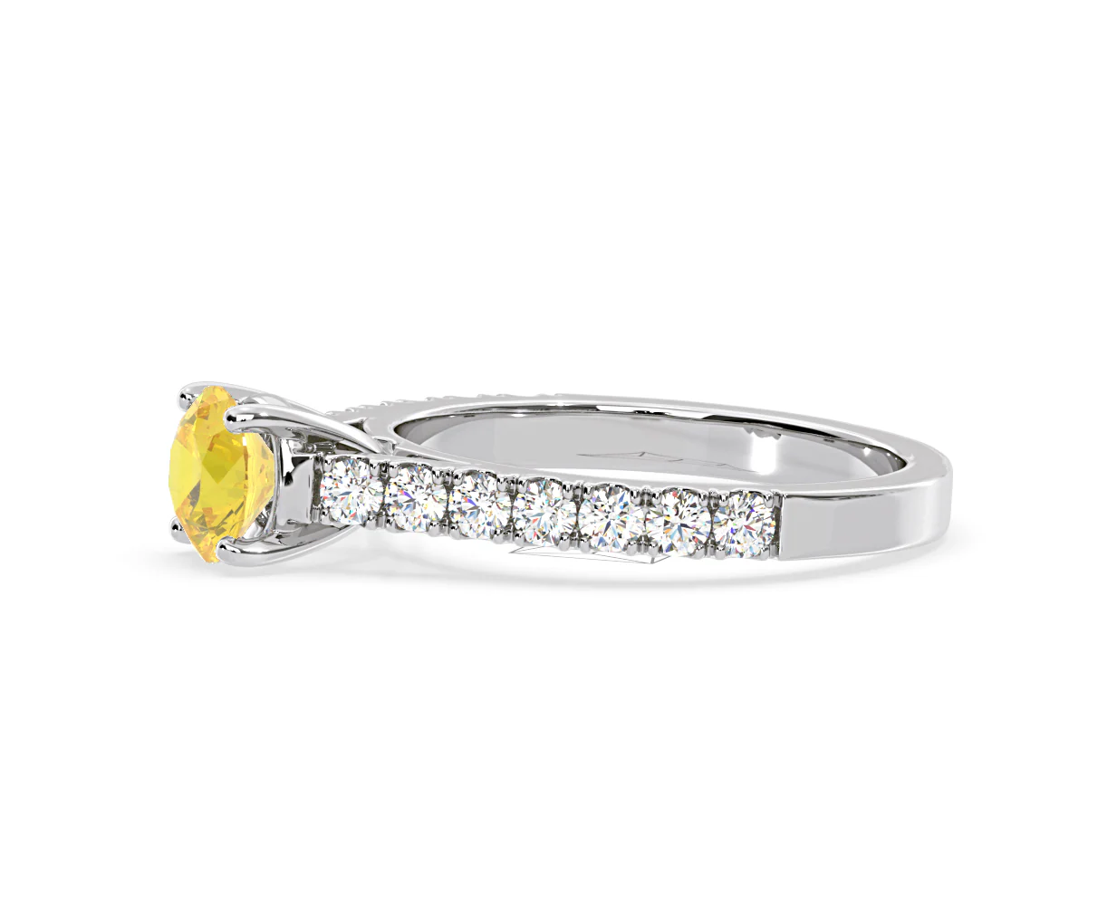 Natalia Yellow Lab Diamond 1.50ct Side Stone Ring in 18K White Gold - Elara Collection - Image 23