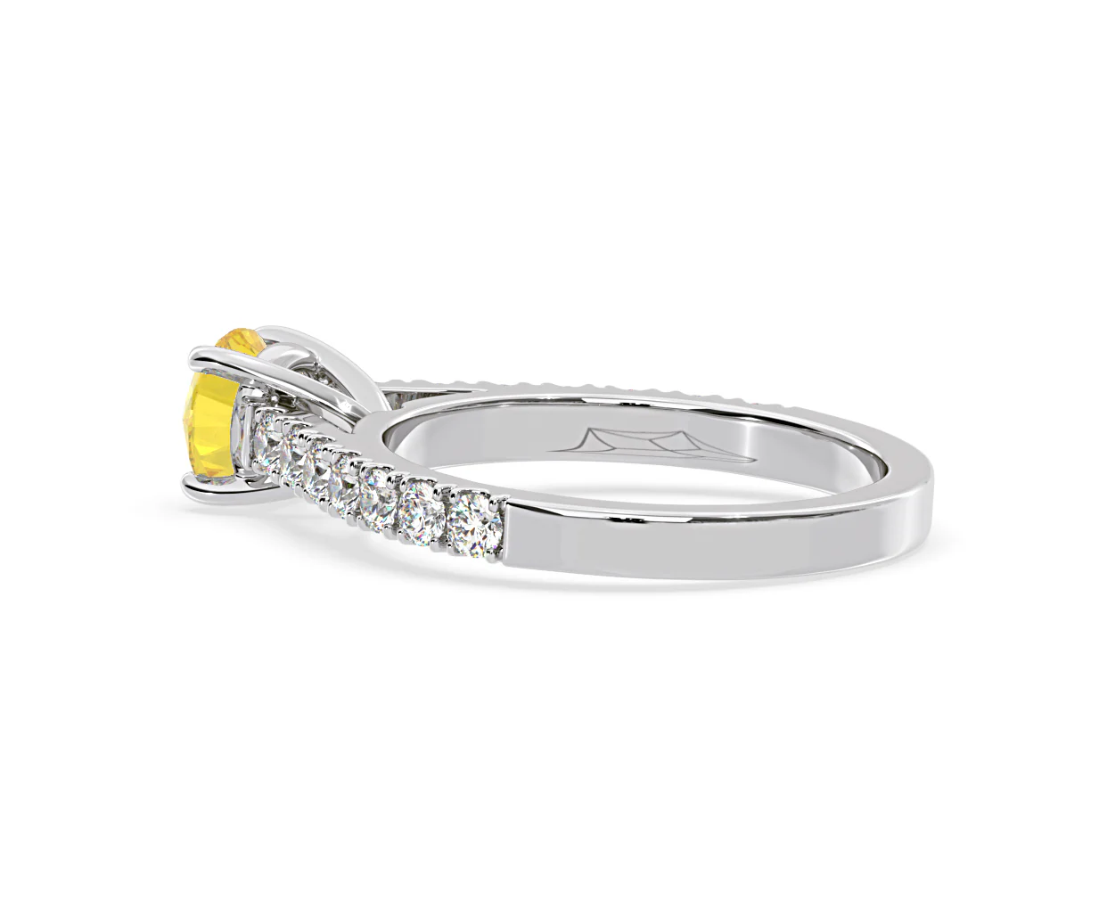 Natalia Yellow Lab Diamond 1.50ct Side Stone Ring in 18K White Gold - Elara Collection - Image 34