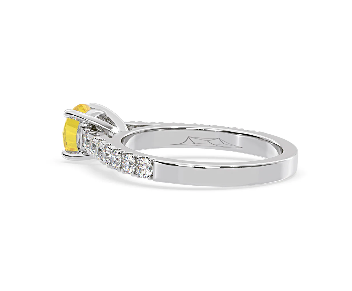 Natalia Yellow Lab Diamond 1.50ct Side Stone Ring in 18K White Gold - Elara Collection - Image 35