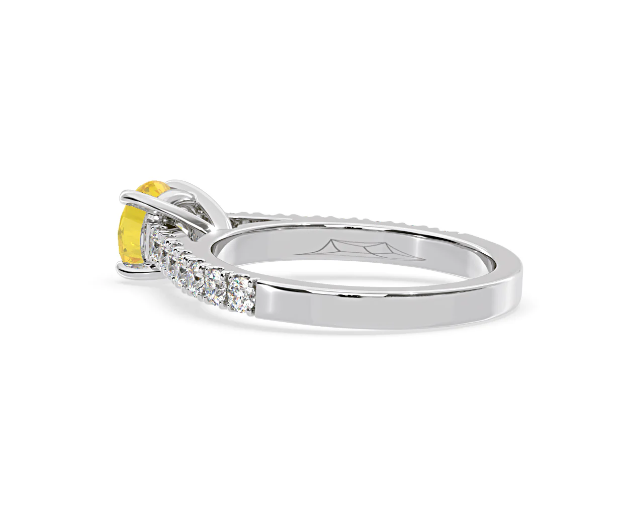 Natalia Yellow Lab Diamond 1.50ct Side Stone Ring in 18K White Gold - Elara Collection - Image 36