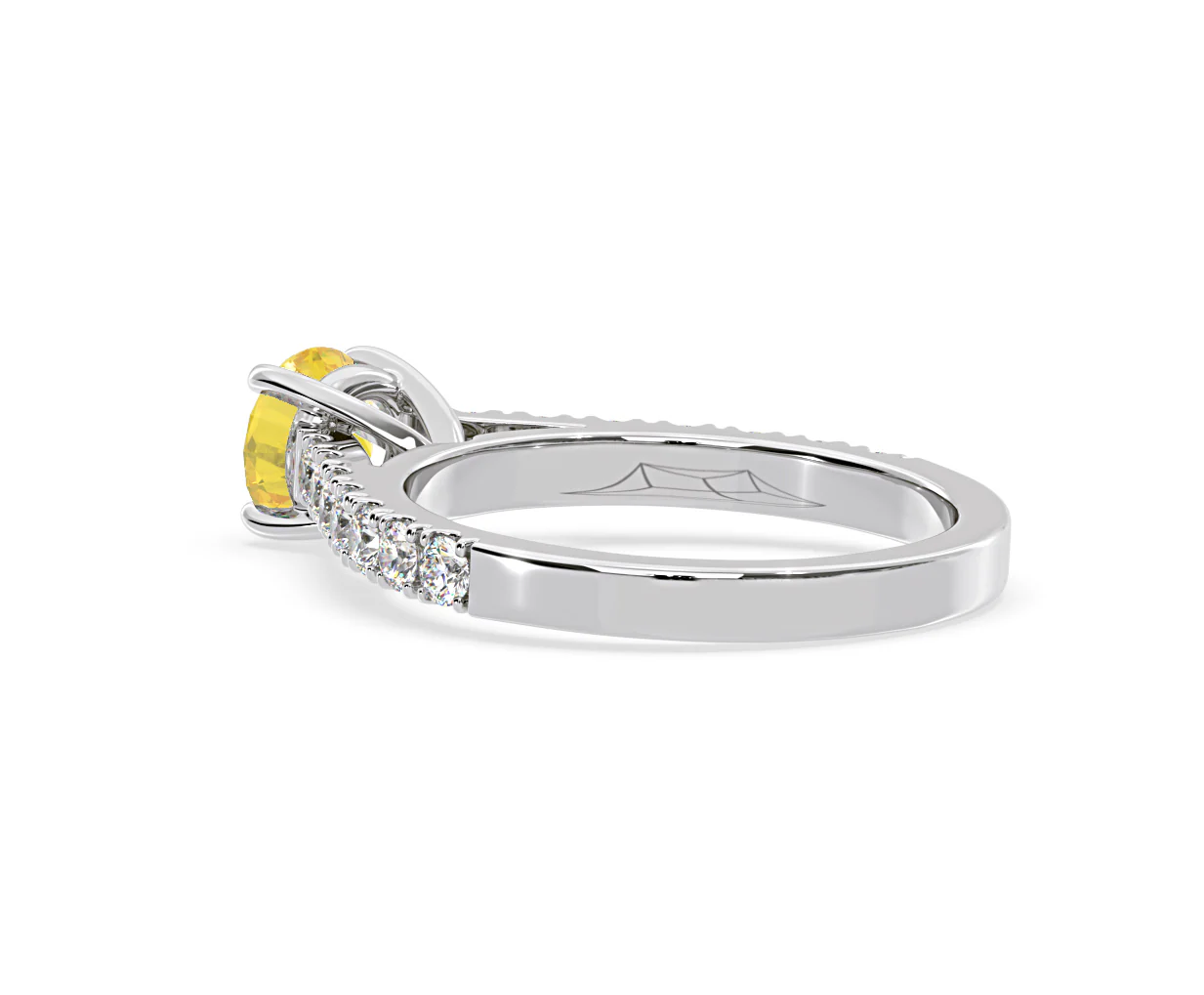 Natalia Yellow Lab Diamond 1.50ct Side Stone Ring in 18K White Gold - Elara Collection - Image 37