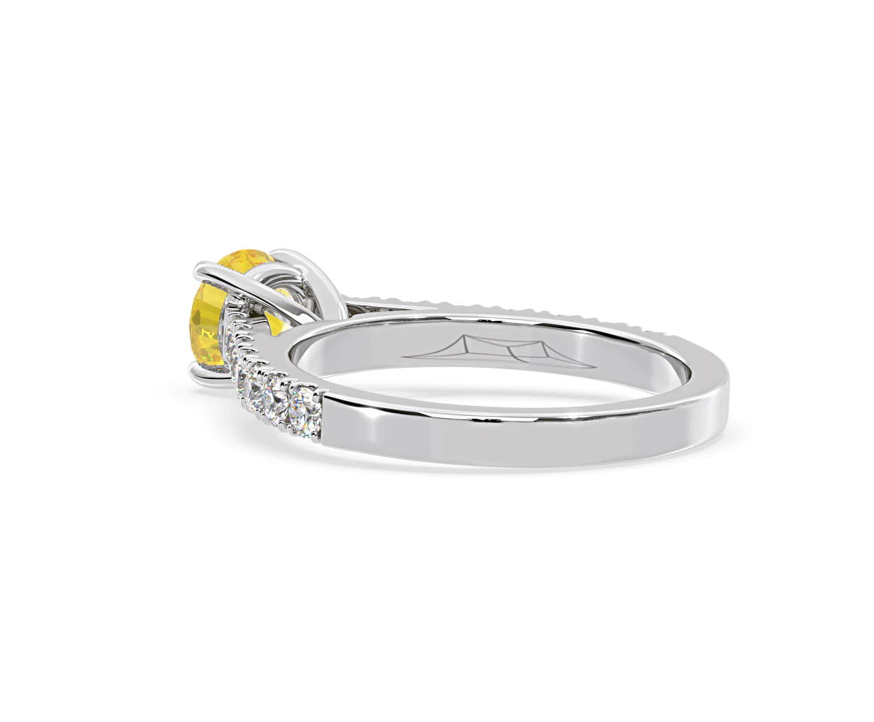 Natalia Yellow Lab Diamond 1.50ct Side Stone Ring in 18K White Gold - Elara Collection - Image 38