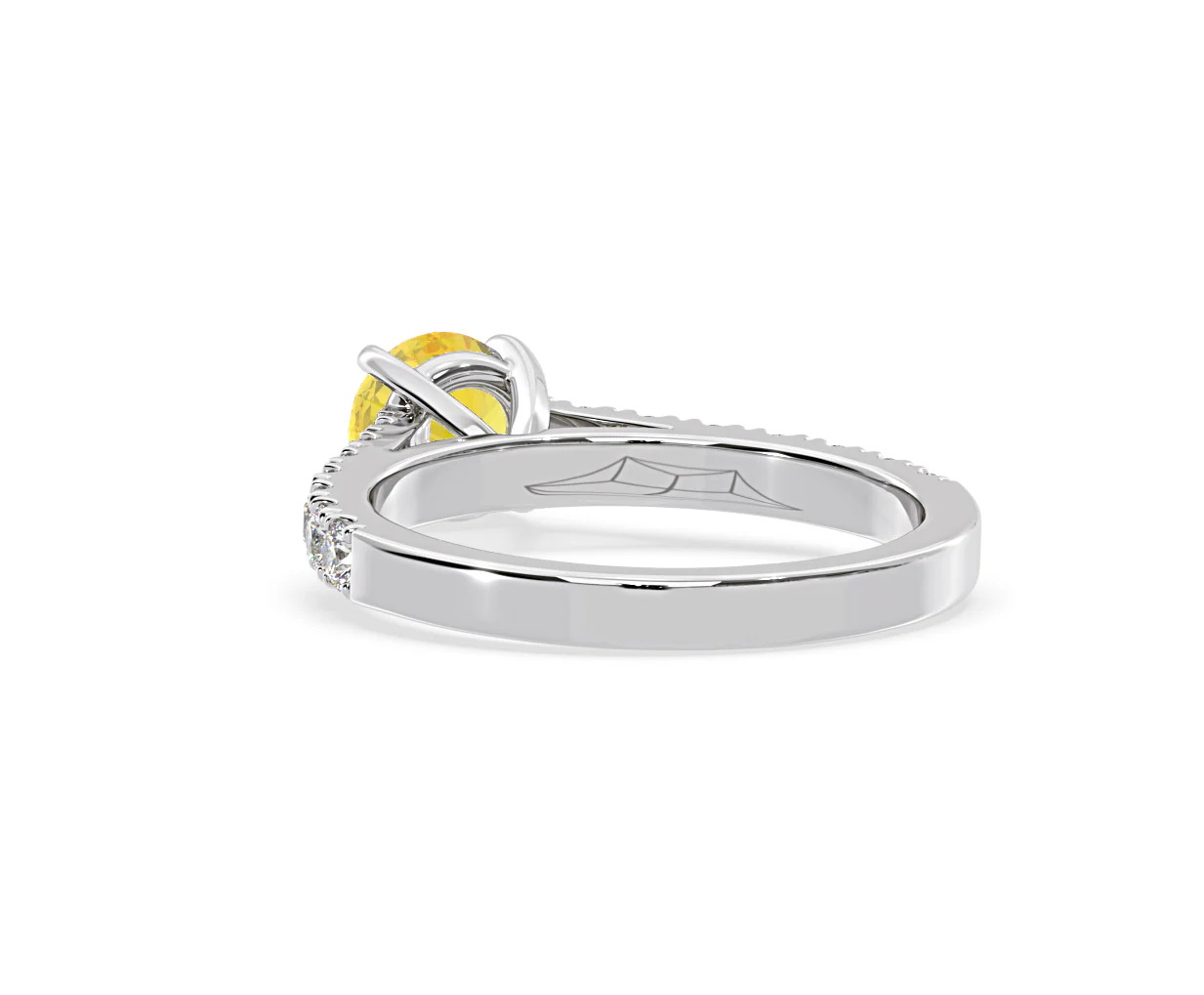 Natalia Yellow Lab Diamond 1.50ct Side Stone Ring in 18K White Gold - Elara Collection - Image 42