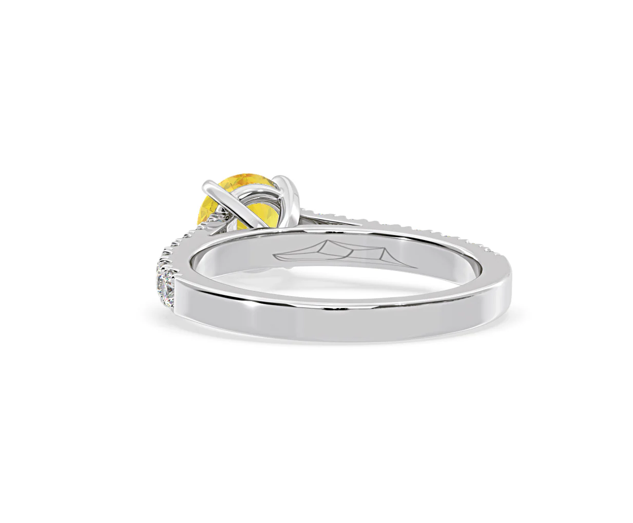 Natalia Yellow Lab Diamond 1.50ct Side Stone Ring in 18K White Gold - Elara Collection - Image 43