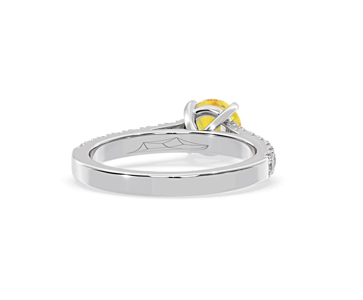 Natalia Yellow Lab Diamond 1.50ct Side Stone Ring in 18K White Gold - Elara Collection - Image 51