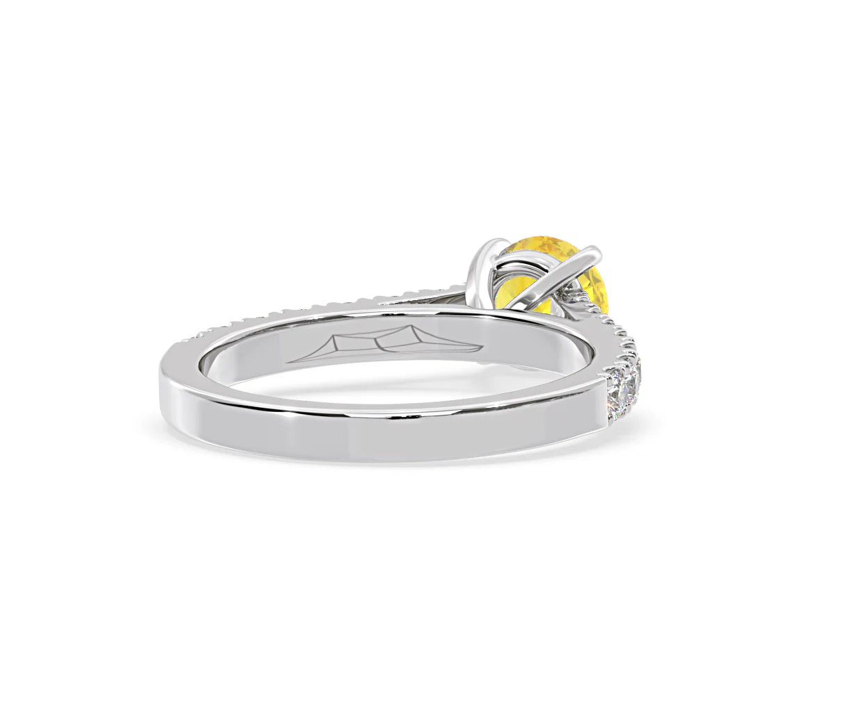 Natalia Yellow Lab Diamond 1.50ct Side Stone Ring in 18K White Gold - Elara Collection - Image 53