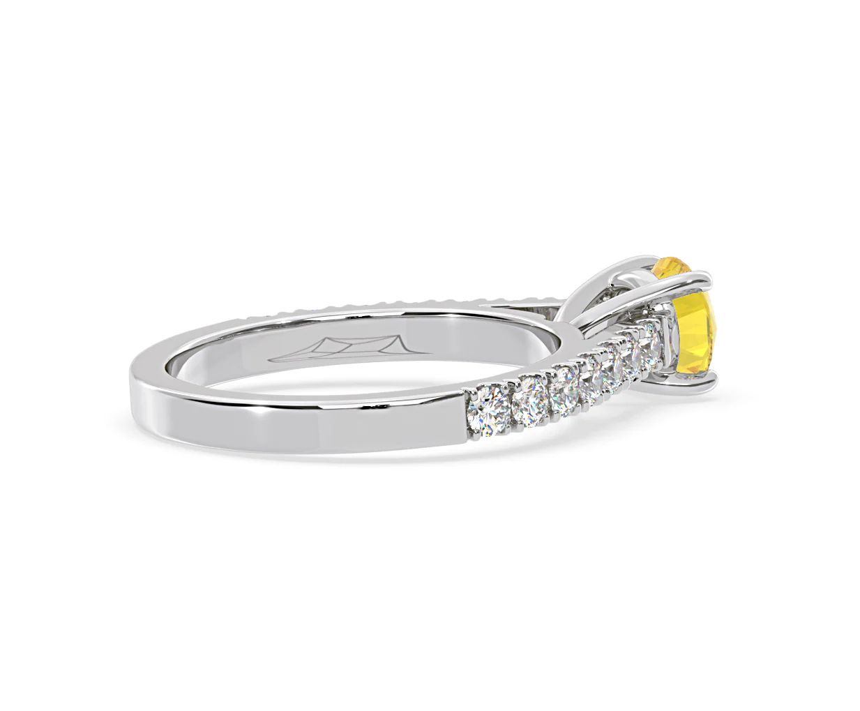 Natalia Yellow Lab Diamond 1.50ct Side Stone Ring in 18K White Gold - Elara Collection - Image 61