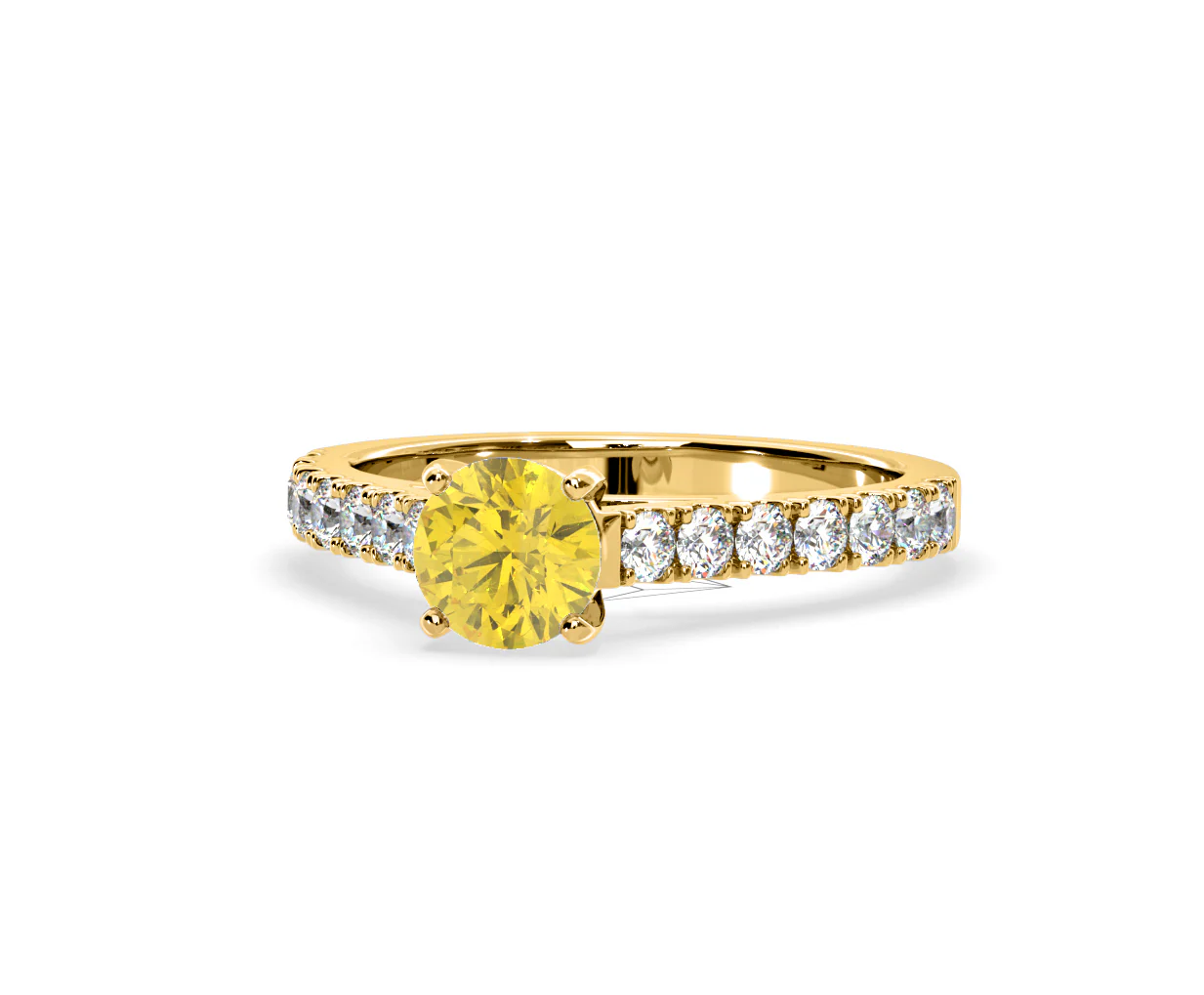 Natalia Yellow Lab Diamond 1.50ct Side Stone Ring in 18K Yellow Gold - Elara Collection - Image 10