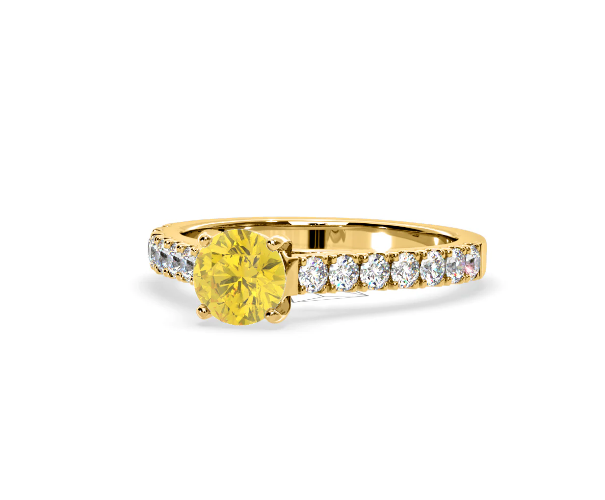Natalia Yellow Lab Diamond 1.50ct Side Stone Ring in 18K Yellow Gold - Elara Collection - Image 11
