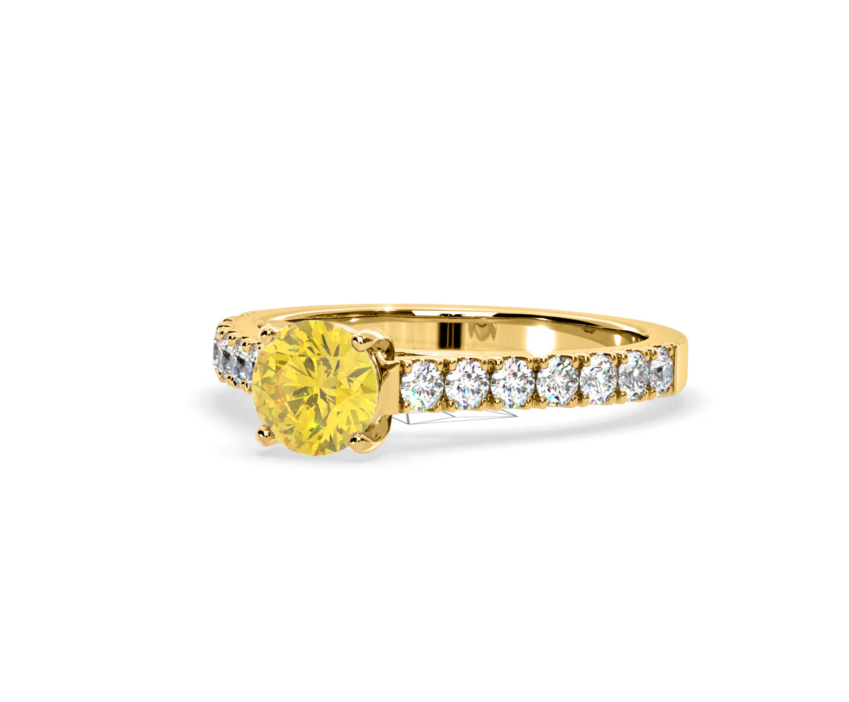 Natalia Yellow Lab Diamond 1.50ct Side Stone Ring in 18K Yellow Gold - Elara Collection - Image 12