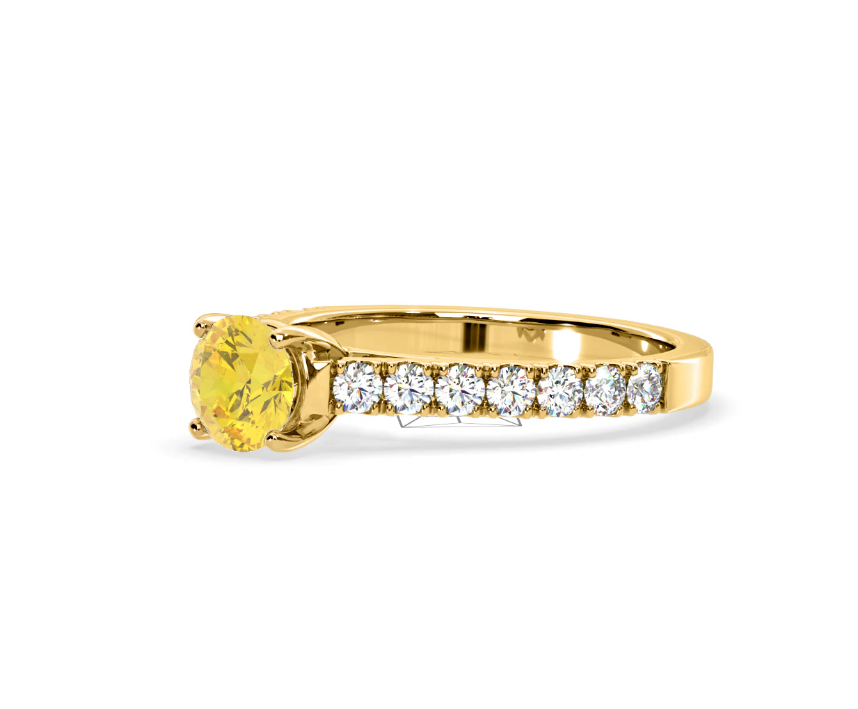 Natalia Yellow Lab Diamond 1.50ct Side Stone Ring in 18K Yellow Gold - Elara Collection - Image 16