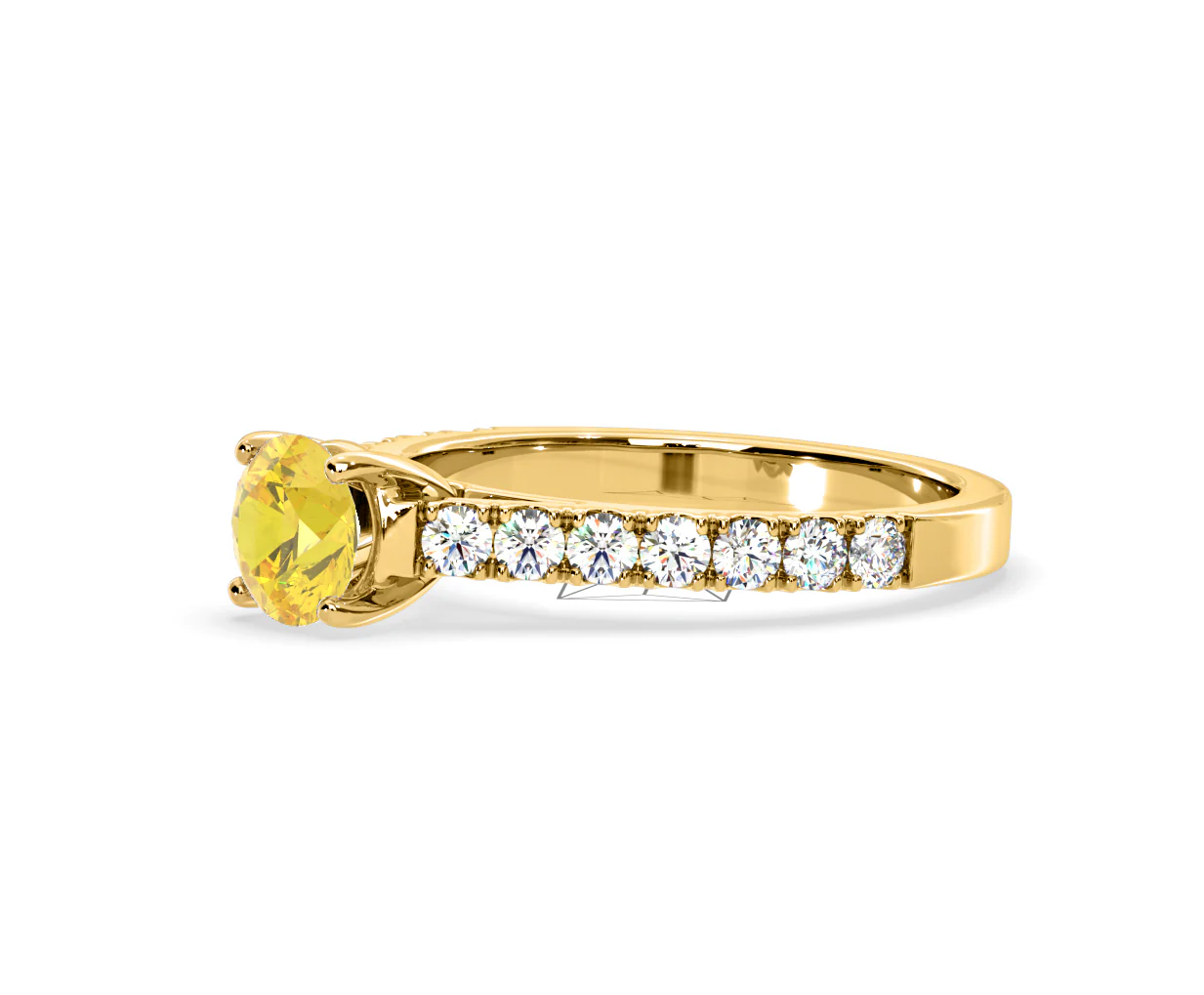 Natalia Yellow Lab Diamond 1.50ct Side Stone Ring in 18K Yellow Gold - Elara Collection - Image 18