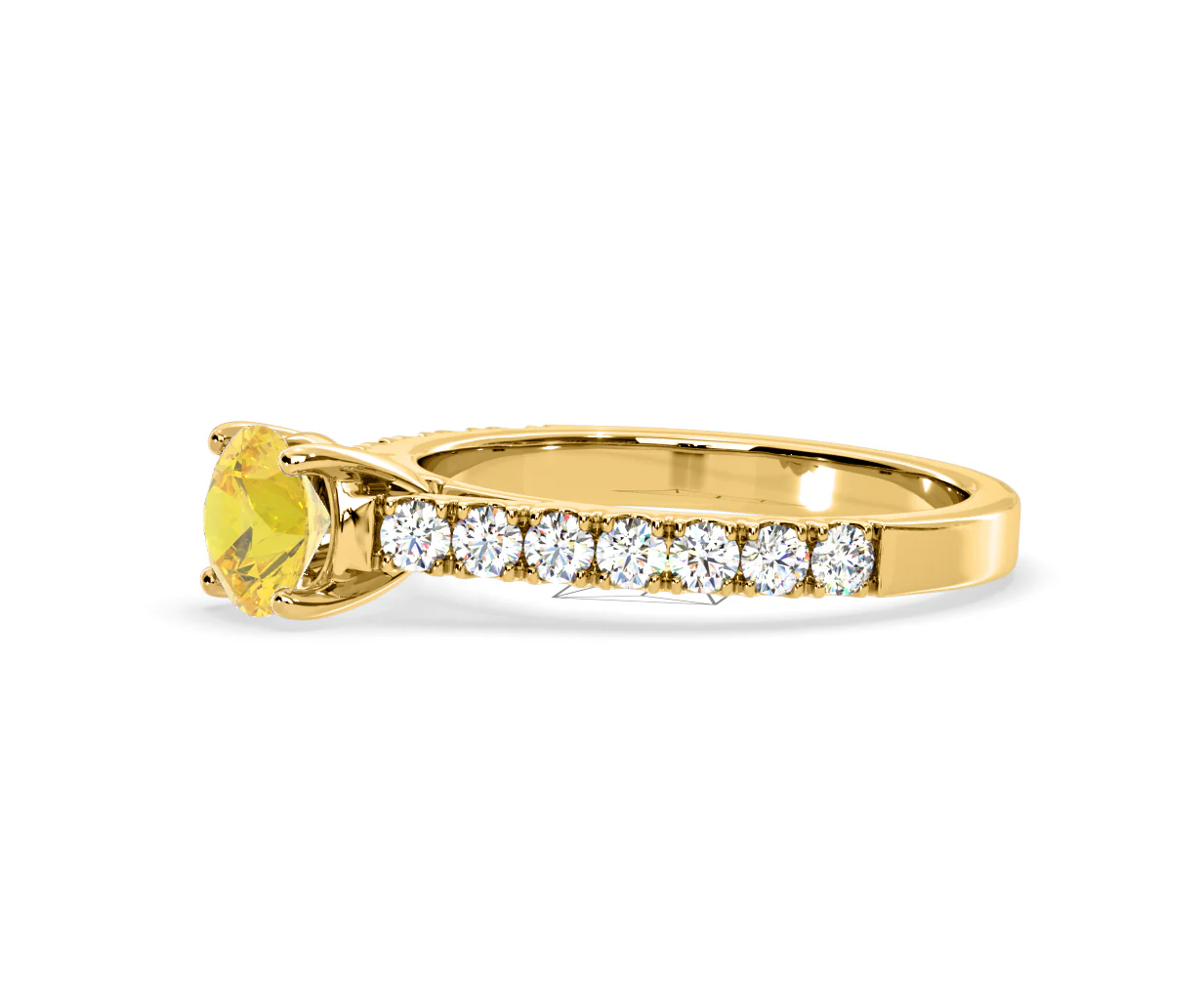 Natalia Yellow Lab Diamond 1.50ct Side Stone Ring in 18K Yellow Gold - Elara Collection - Image 20