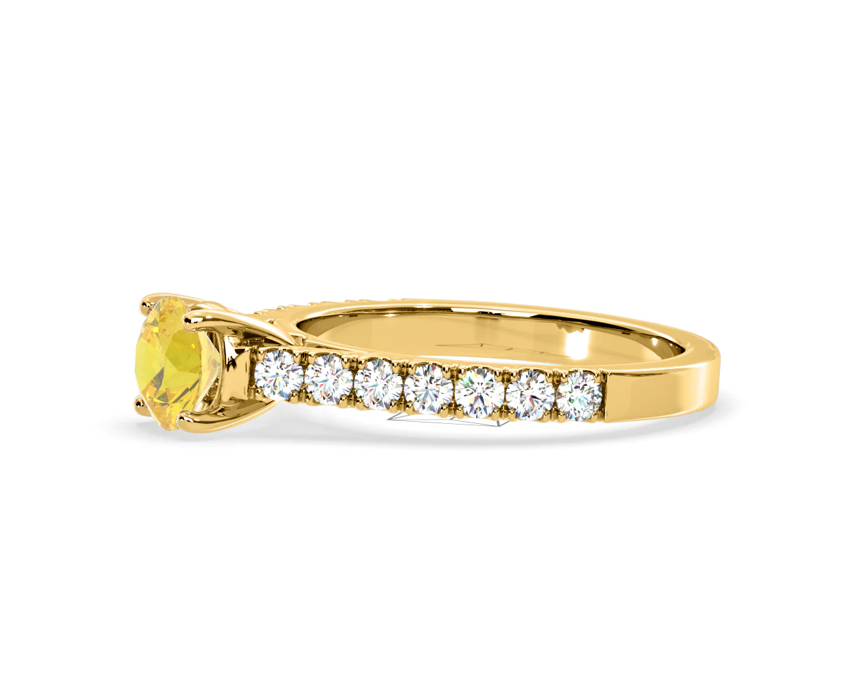 Natalia Yellow Lab Diamond 1.50ct Side Stone Ring in 18K Yellow Gold - Elara Collection - Image 21