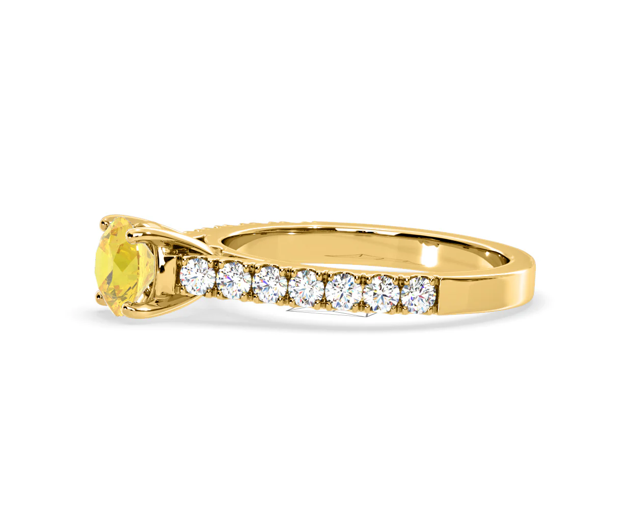 Natalia Yellow Lab Diamond 1.50ct Side Stone Ring in 18K Yellow Gold - Elara Collection - Image 22