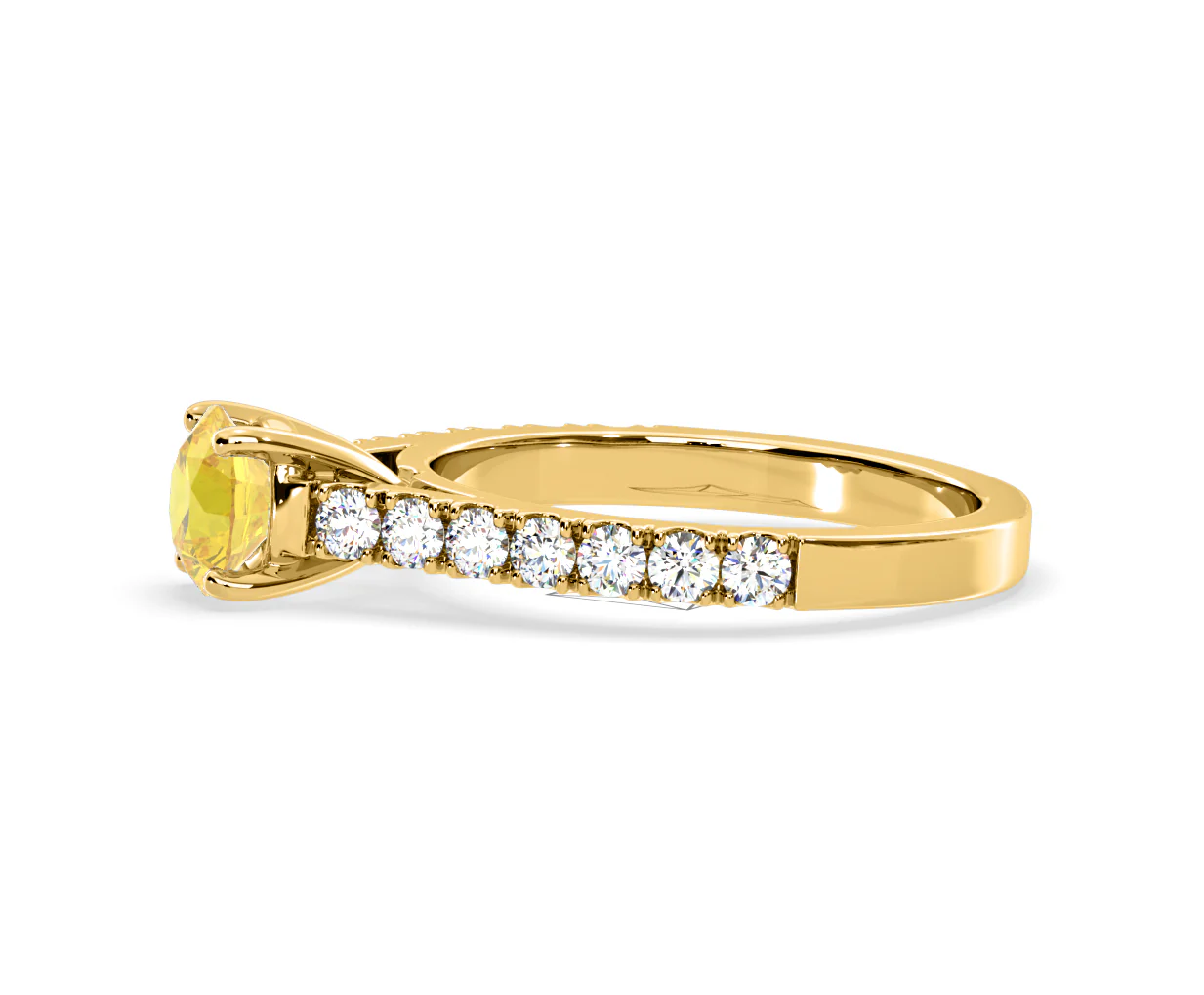 Natalia Yellow Lab Diamond 1.50ct Side Stone Ring in 18K Yellow Gold - Elara Collection - Image 24