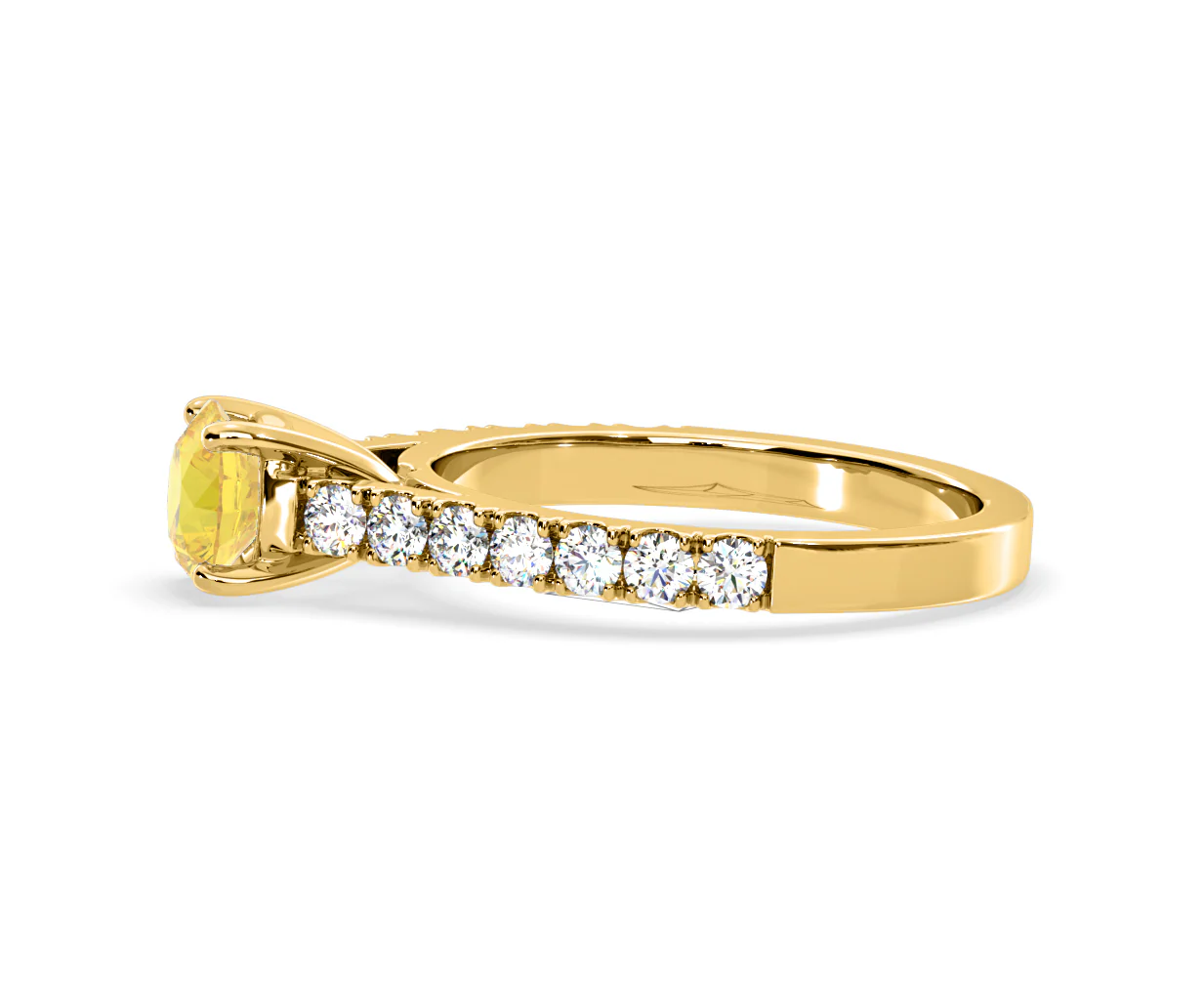 Natalia Yellow Lab Diamond 1.50ct Side Stone Ring in 18K Yellow Gold - Elara Collection - Image 25