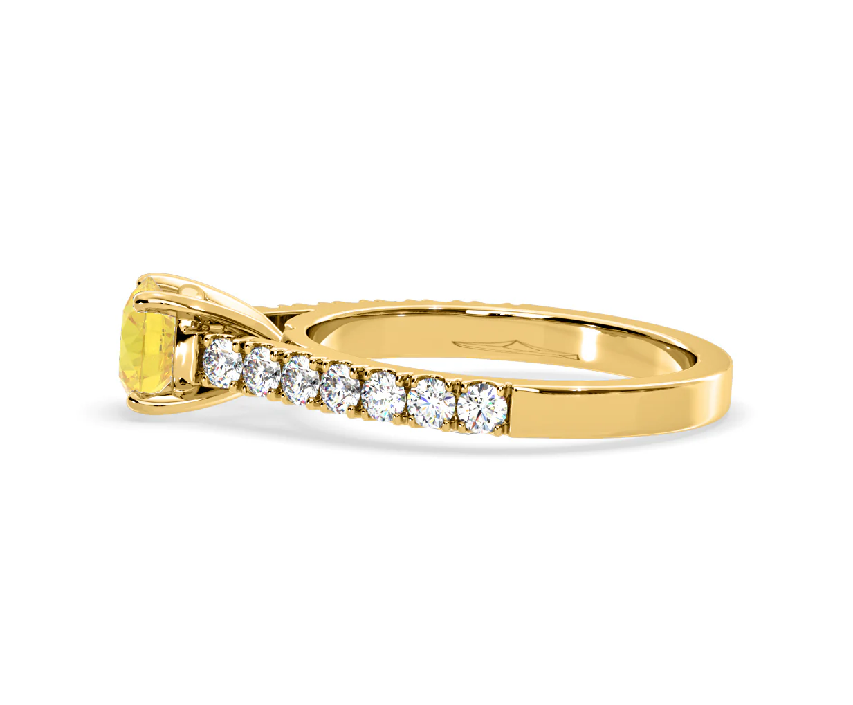 Natalia Yellow Lab Diamond 1.50ct Side Stone Ring in 18K Yellow Gold - Elara Collection - Image 27