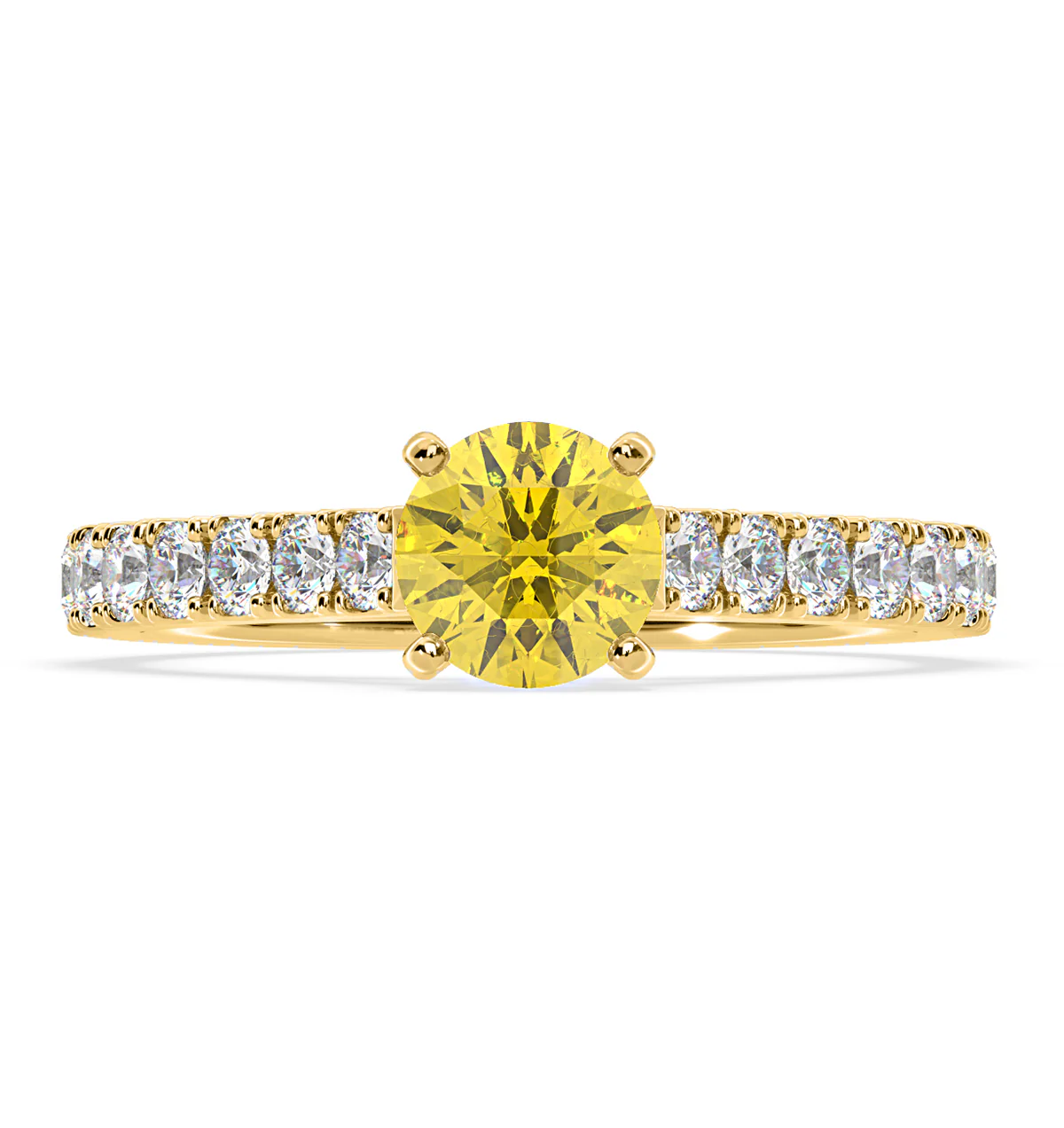 Natalia Yellow Lab Diamond 1.50ct Side Stone Ring in 18K Yellow Gold - Elara Collection - Image 3