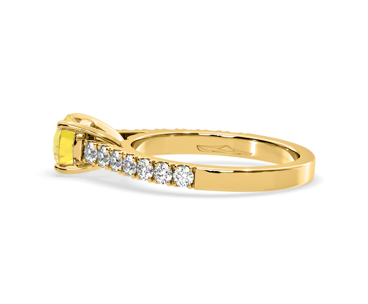 Natalia Yellow Lab Diamond 1.50ct Side Stone Ring in 18K Yellow Gold - Elara Collection - Image 30
