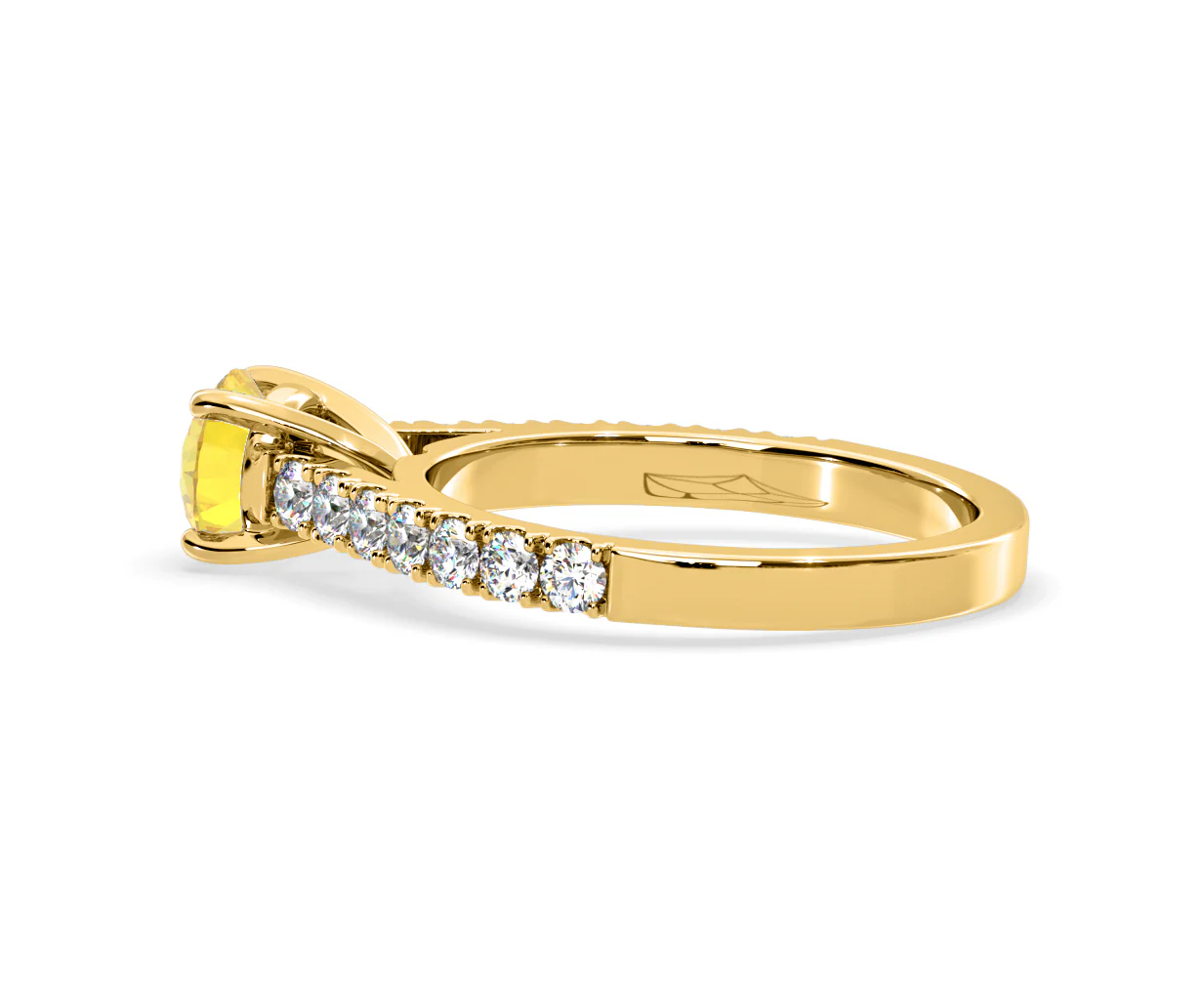 Natalia Yellow Lab Diamond 1.50ct Side Stone Ring in 18K Yellow Gold - Elara Collection - Image 31
