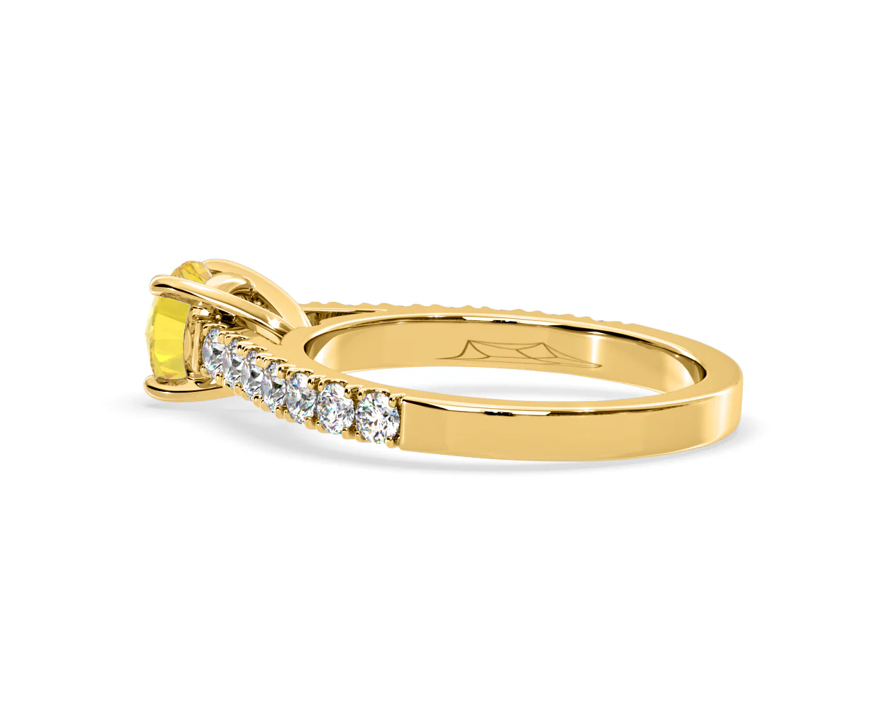 Natalia Yellow Lab Diamond 1.50ct Side Stone Ring in 18K Yellow Gold - Elara Collection - Image 33