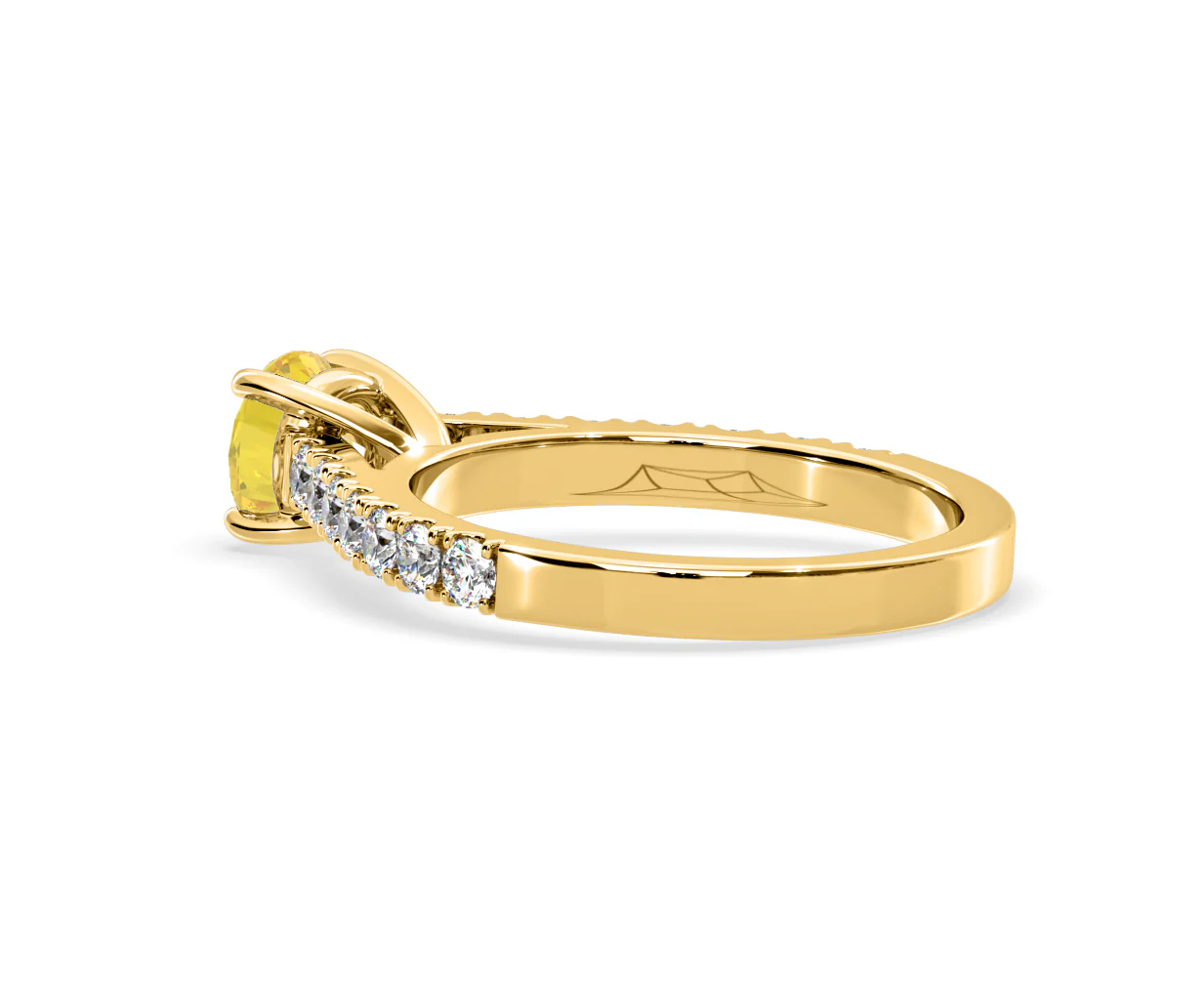 Natalia Yellow Lab Diamond 1.50ct Side Stone Ring in 18K Yellow Gold - Elara Collection - Image 35