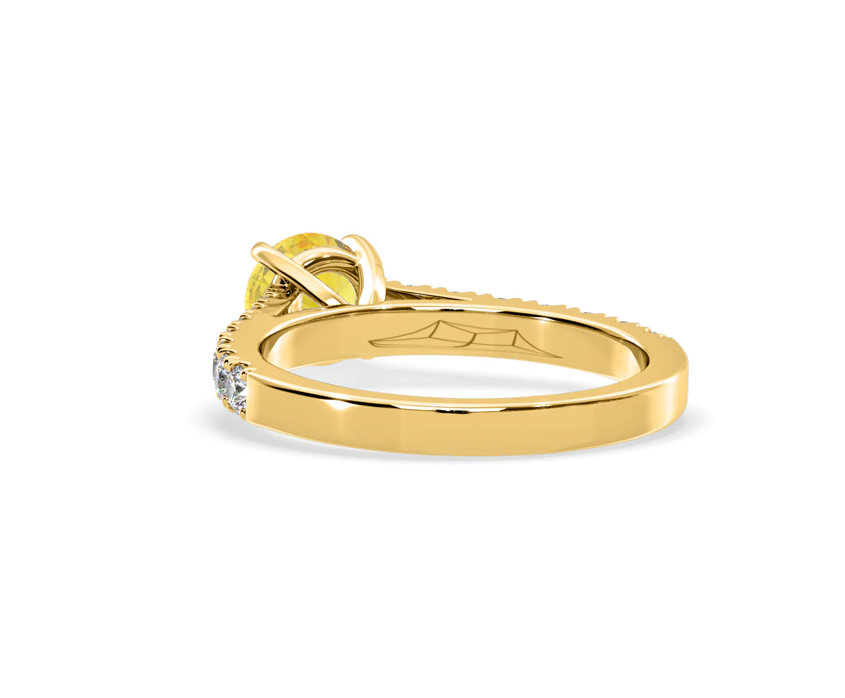 Natalia Yellow Lab Diamond 1.50ct Side Stone Ring in 18K Yellow Gold - Elara Collection - Image 41