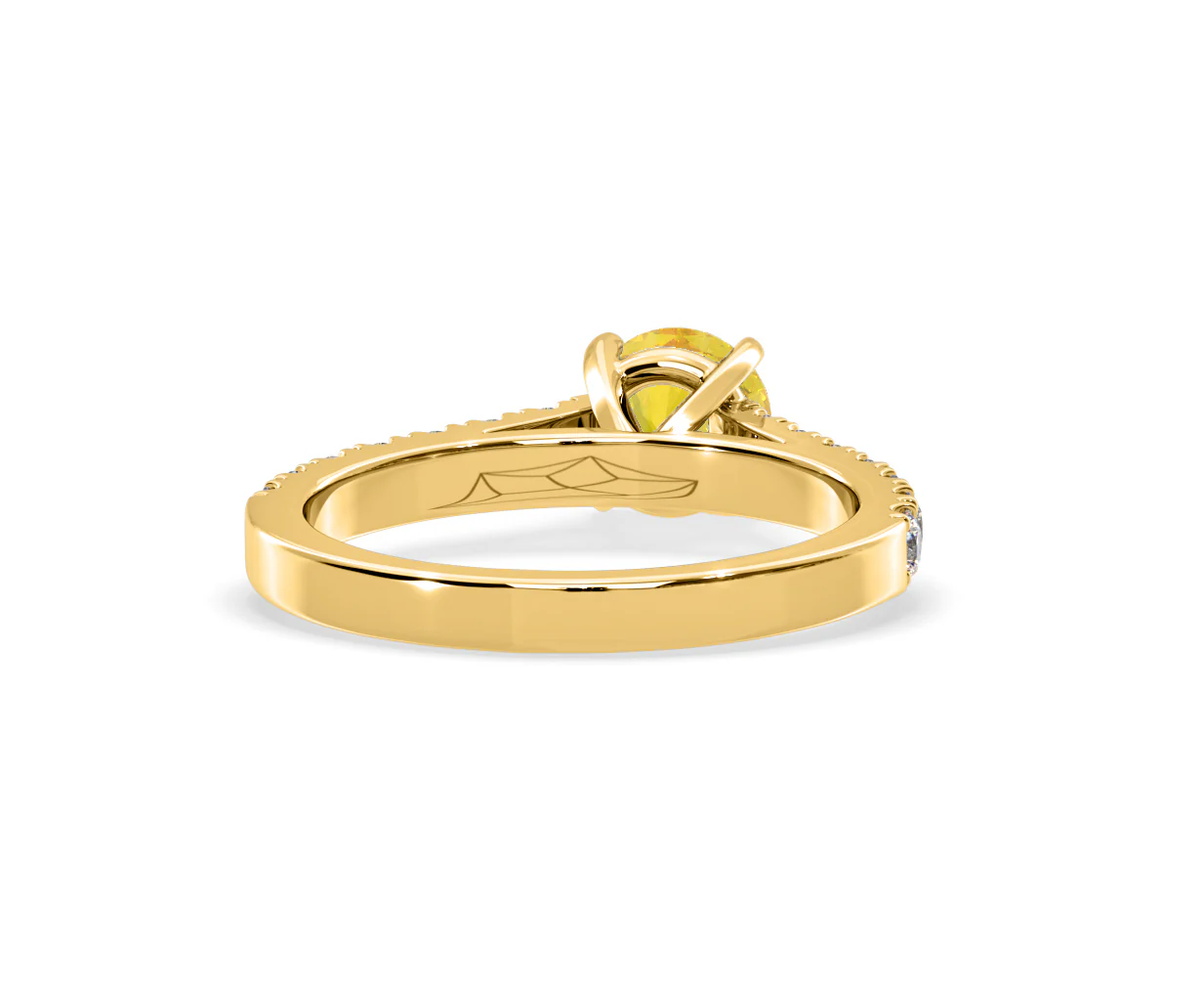 Natalia Yellow Lab Diamond 1.50ct Side Stone Ring in 18K Yellow Gold - Elara Collection - Image 49