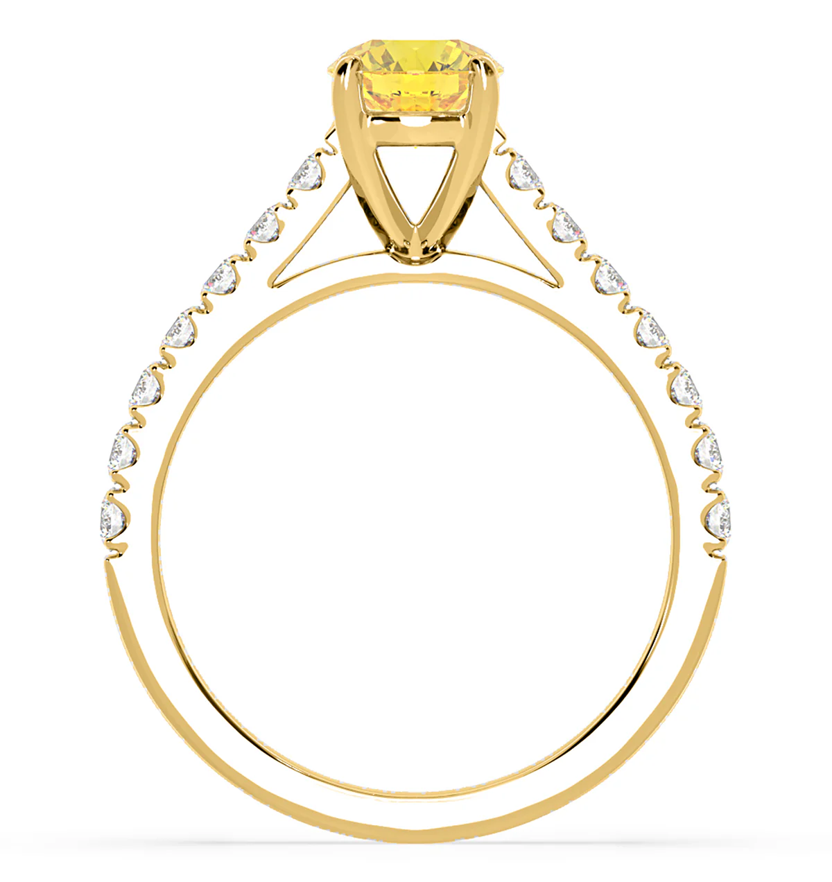Natalia Yellow Lab Diamond 1.50ct Side Stone Ring in 18K Yellow Gold - Elara Collection - Image 5
