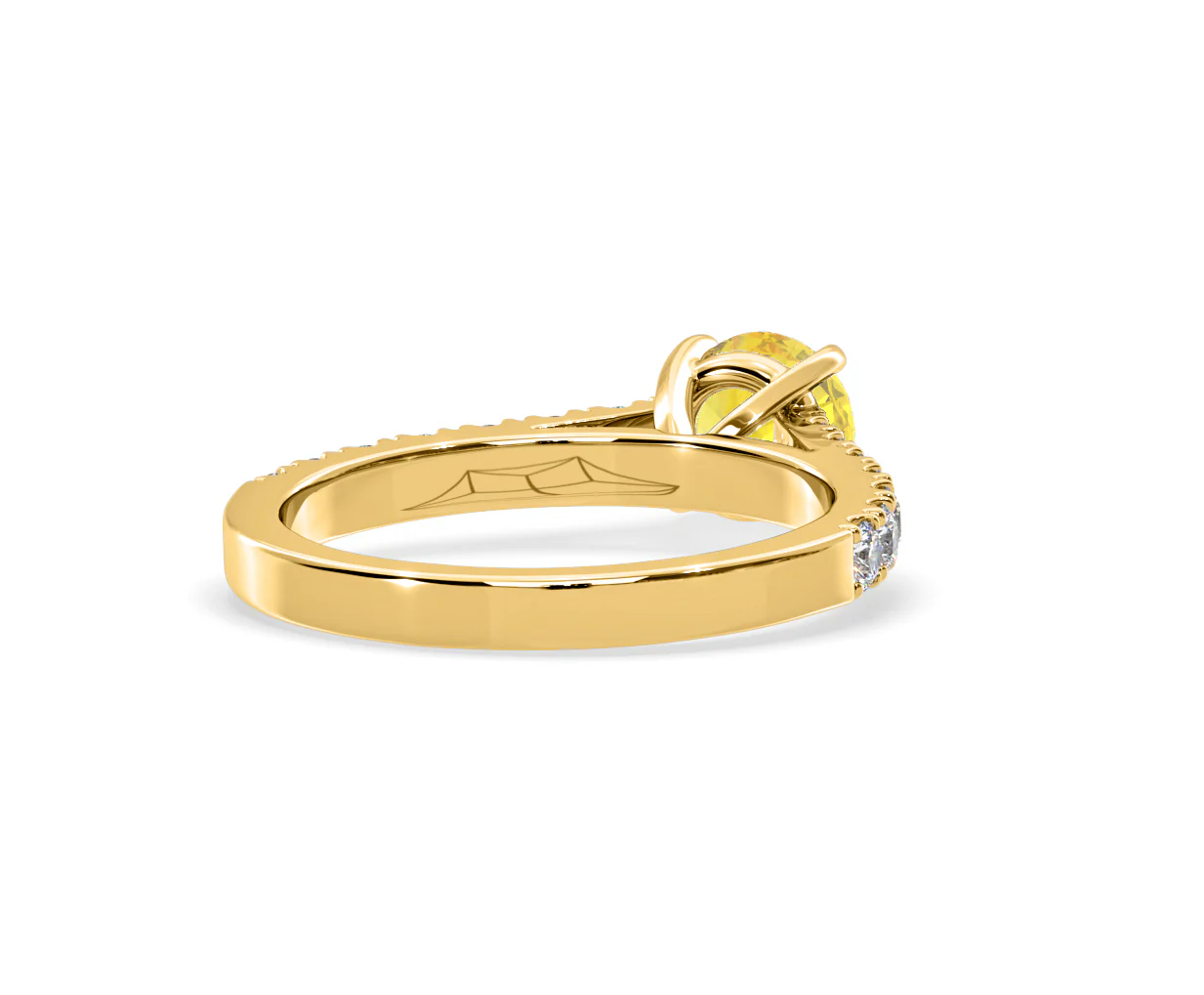 Natalia Yellow Lab Diamond 1.50ct Side Stone Ring in 18K Yellow Gold - Elara Collection - Image 52