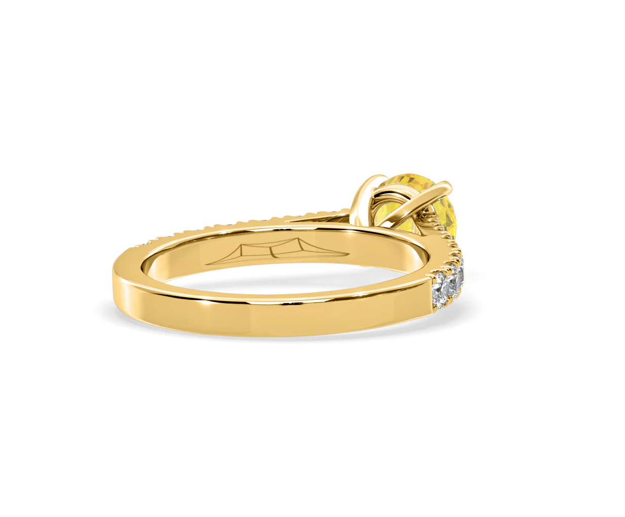 Natalia Yellow Lab Diamond 1.50ct Side Stone Ring in 18K Yellow Gold - Elara Collection - Image 53