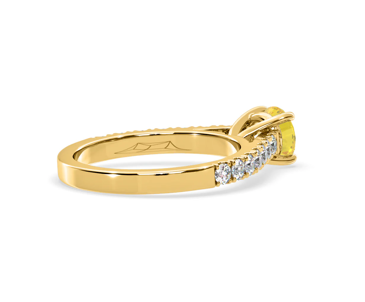 Natalia Yellow Lab Diamond 1.50ct Side Stone Ring in 18K Yellow Gold - Elara Collection - Image 58