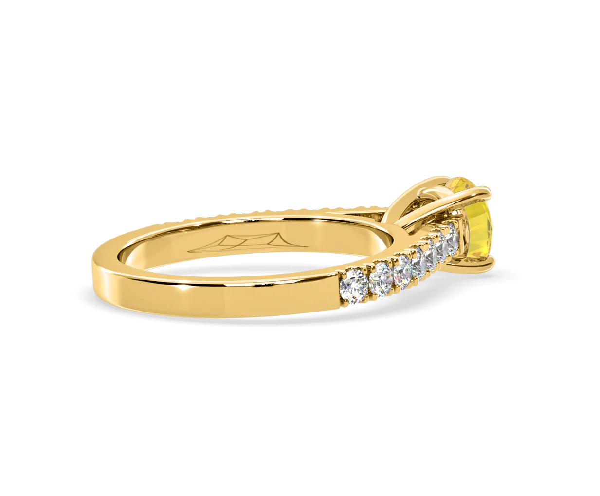 Natalia Yellow Lab Diamond 1.50ct Side Stone Ring in 18K Yellow Gold - Elara Collection - Image 59